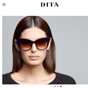 Authentic DITA Magnifique Cat Eye Navy Sunglasses